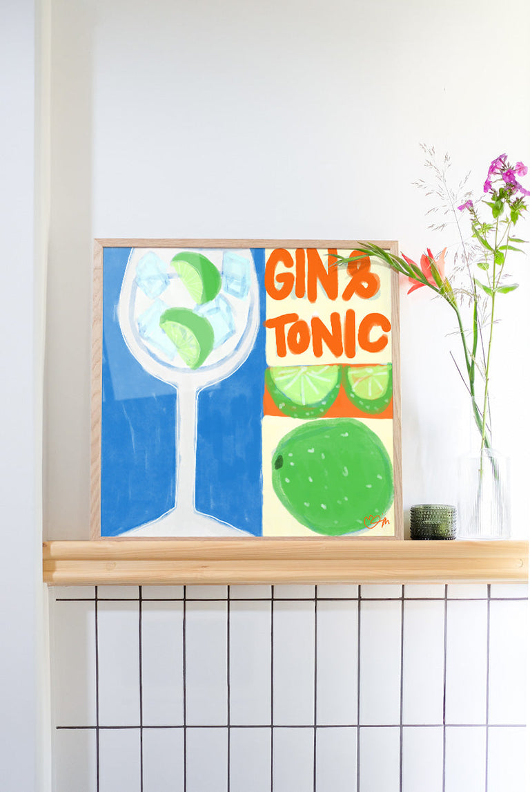 Elin PK - Gin & Tonic Cocktail | Art print Poster