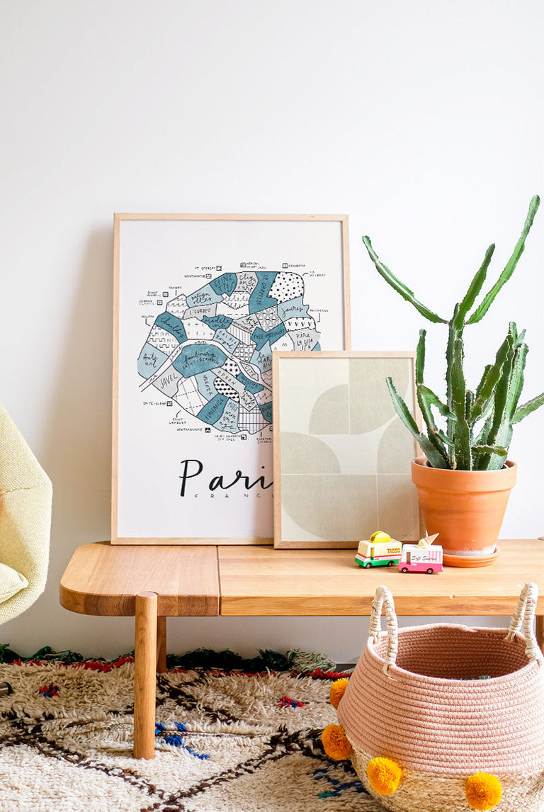 Aleisha - Paris Neighborhood Map Blue