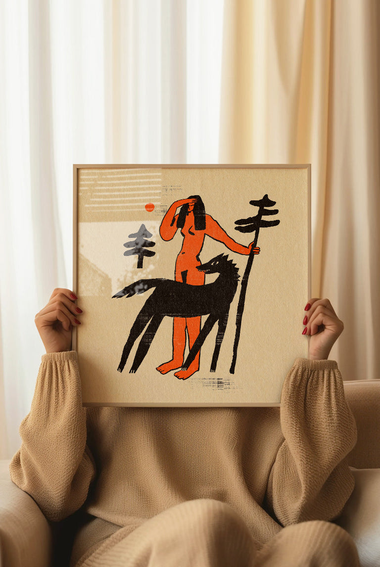 Enikő Eged - Girl and Wolf | Art print Poster