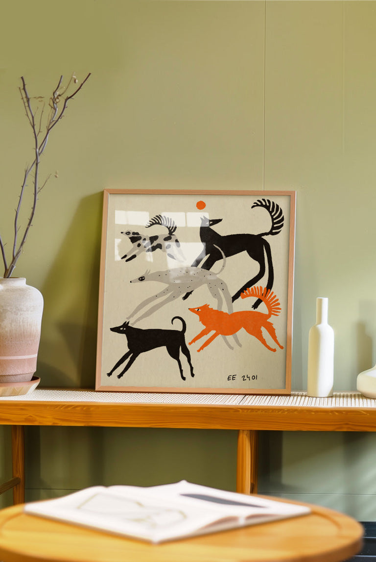 Enikő Eged - Running Dogs | Art print Poster