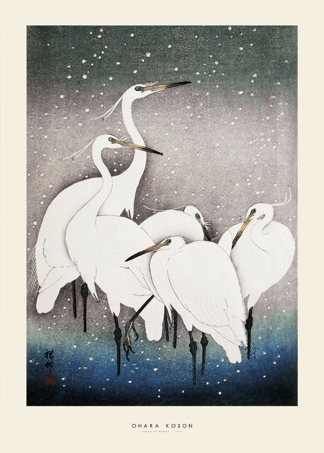 Ohara Koson - Group of Egrets