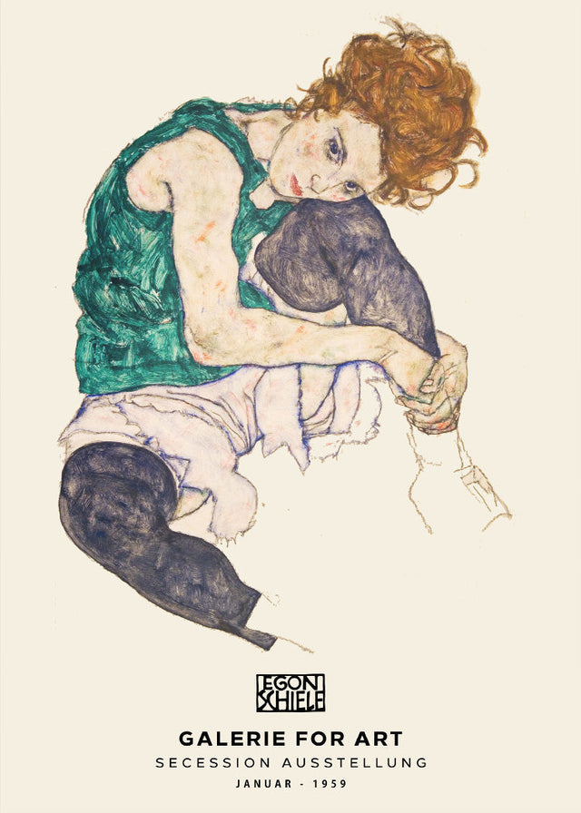 Egon Schiele - Seated woman with bent knee