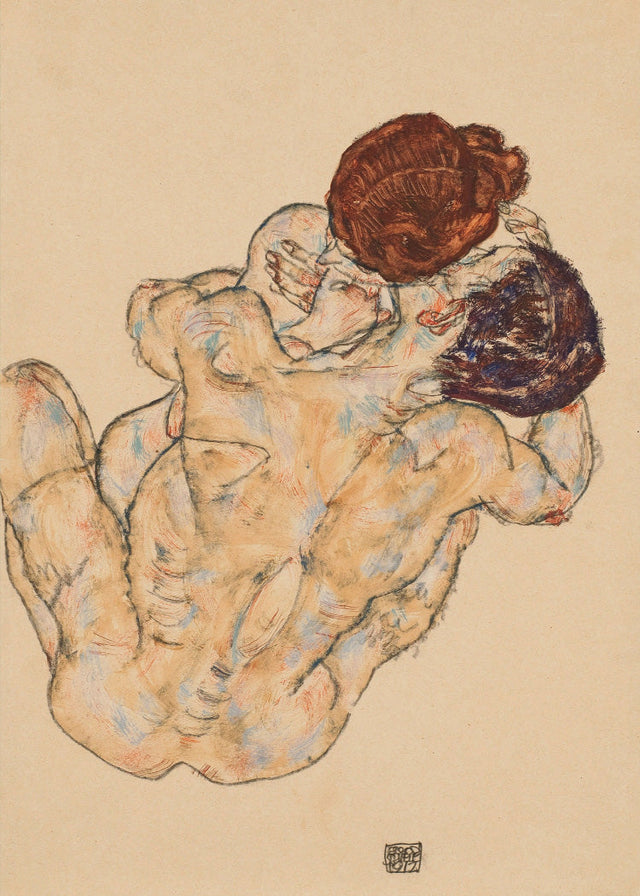 Egon Schiele - Mann und frau umarmung