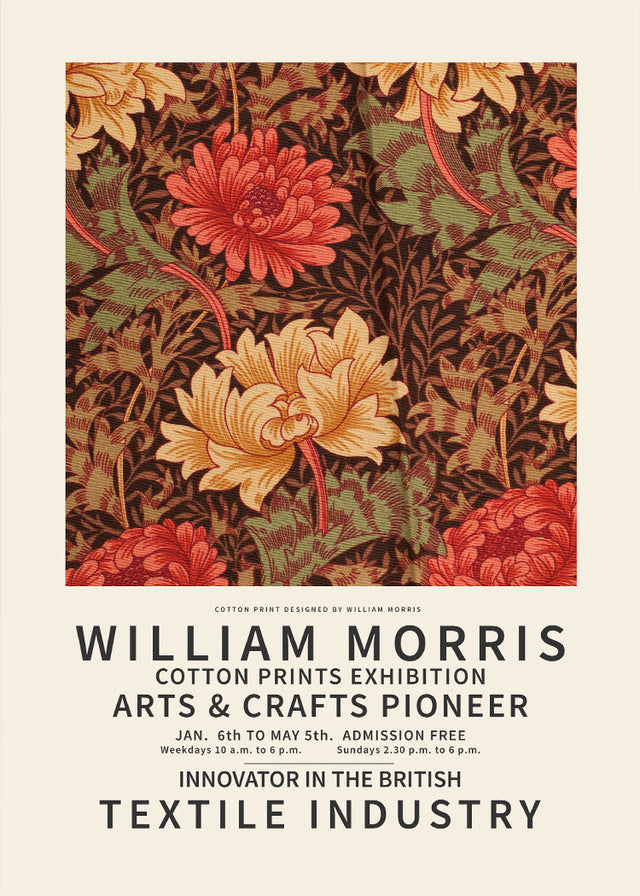 William Morris - Cotton Art Red