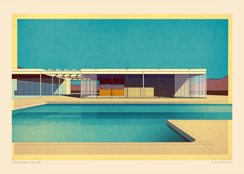 Sander Patelski - Pierre Koenig Oberman House | Art print Poster