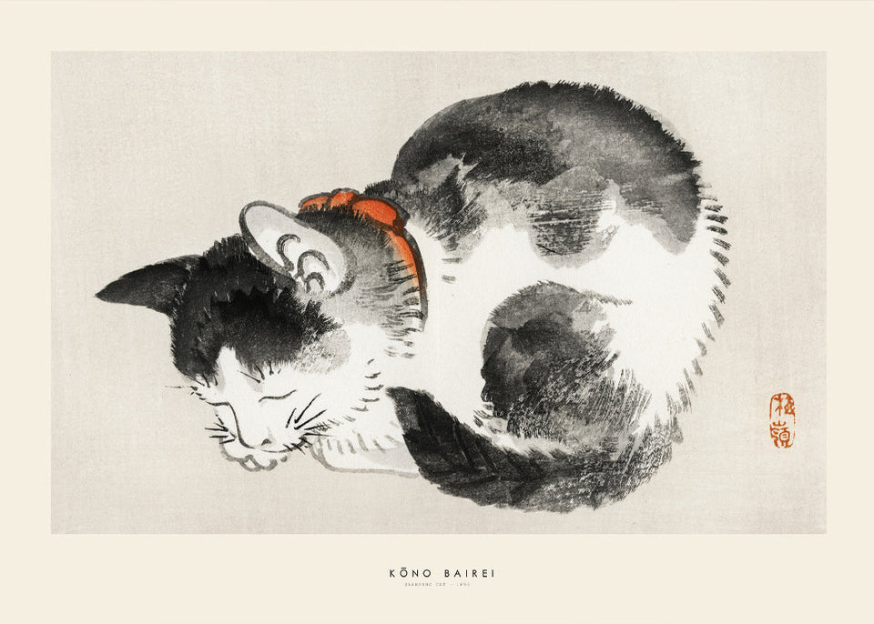 Kōno Bairei - Sleeping cat