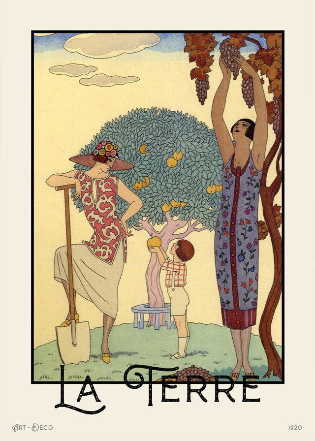 Vintage George Barbier Art - La Terre