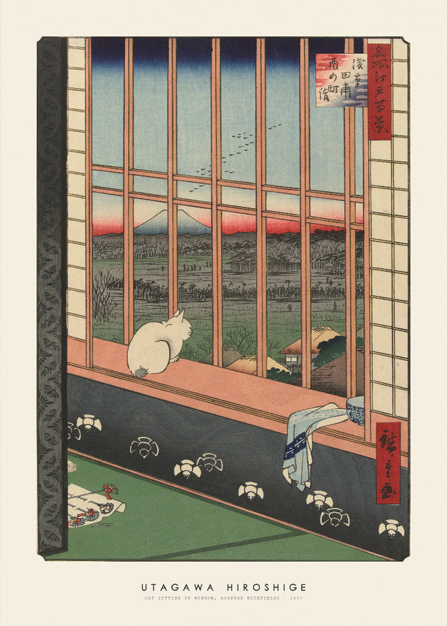 Utagawa Hiroshige - Cat sitting in window