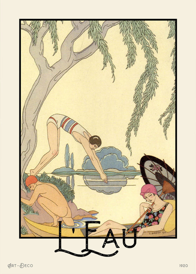 Vintage George Barbier Art - L'Eau