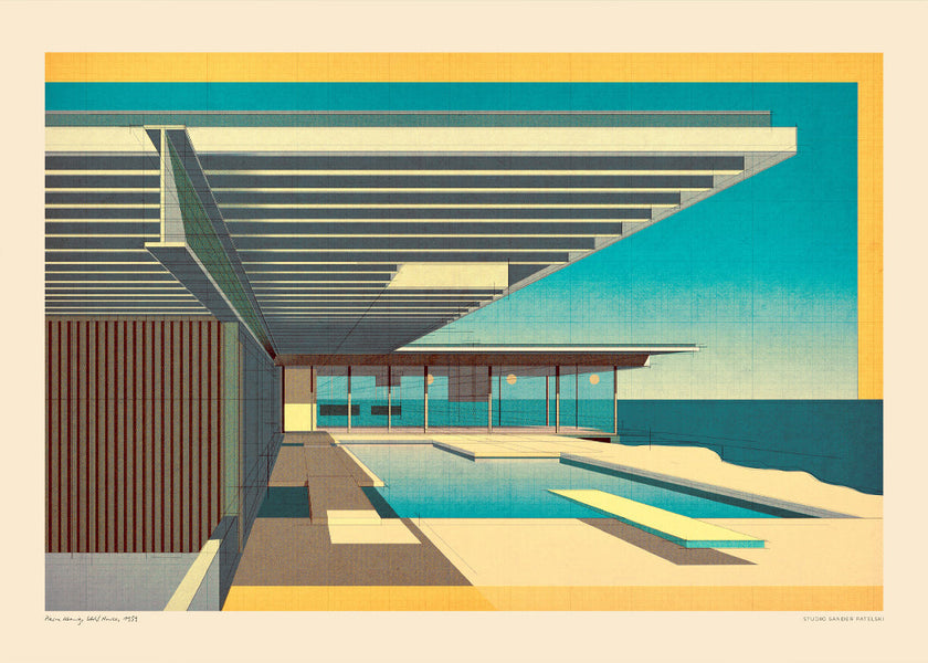 Sander Patelski - Pierre Koenig Stahl House | Art print Poster